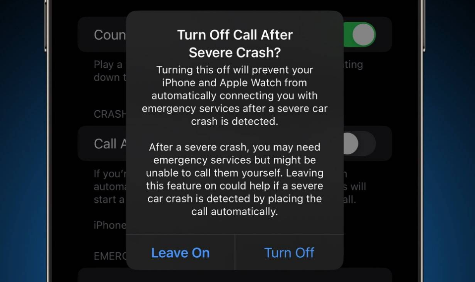天镇苹果14维修分享 iPhone 14 和 Apple Watch 上关闭崩溃检测 